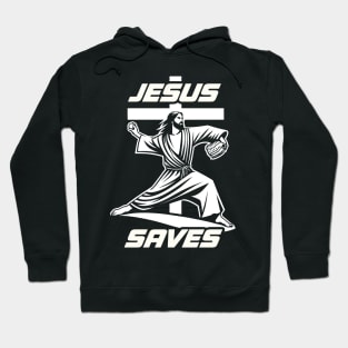 Funny Jesus Saves Christian Baseball Pitcher Coach Fan Hoodie